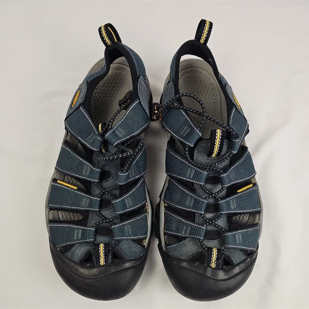 KEEN Newport H2 Men 9.5 Gray Yellow Water Hiking Sandals 1008399